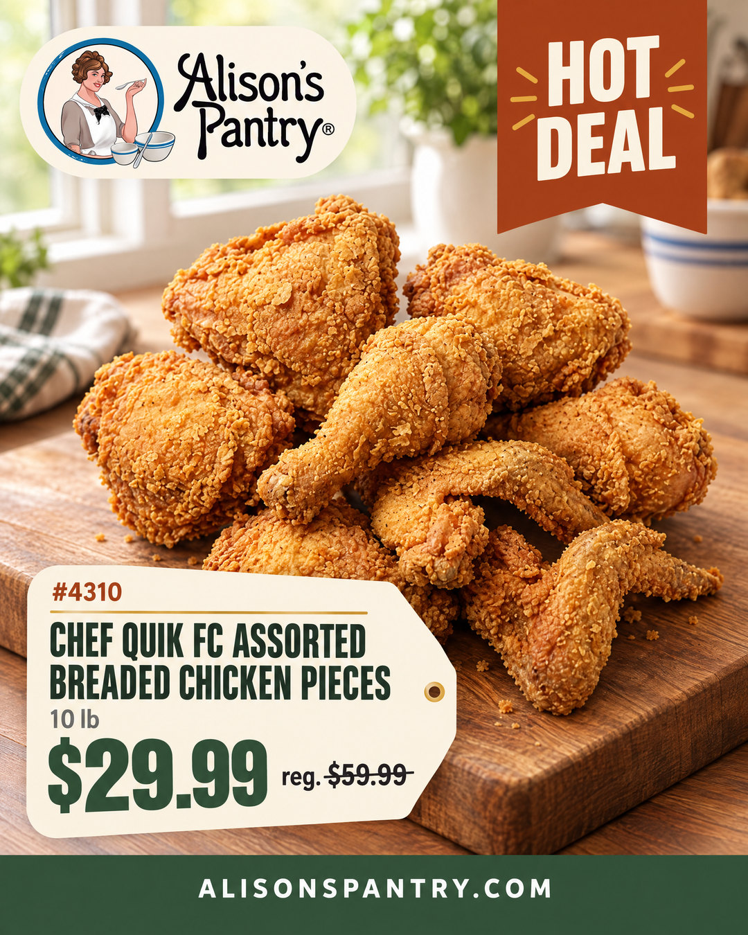 Chef Quik FC Assorted Breaded Chicken Pieces #4310