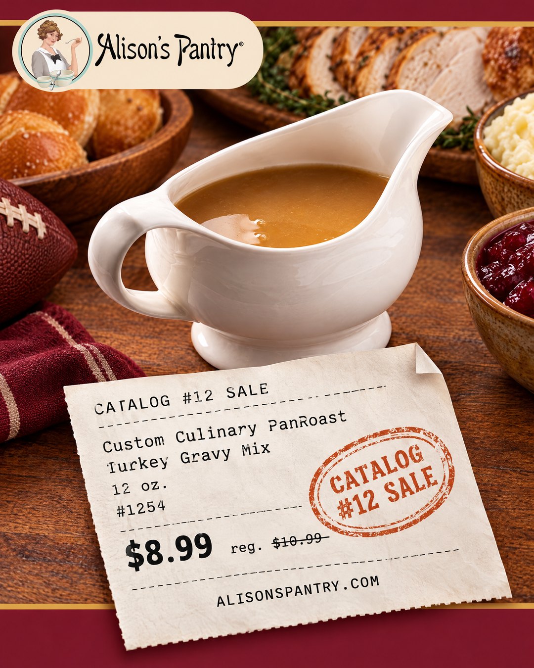 1254 Custom Culinary PanRoast Turkey Gravy Mix