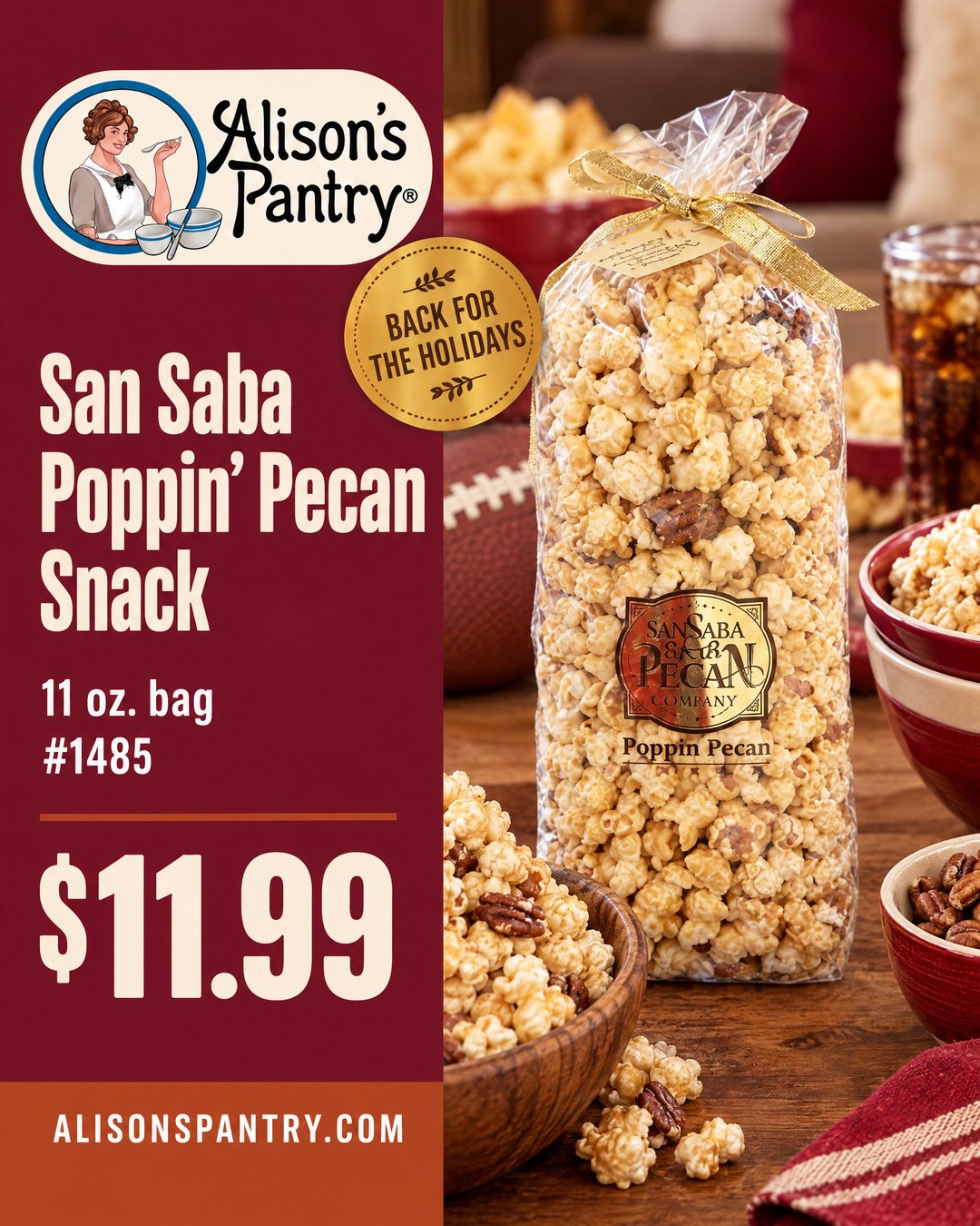1485 San Saba Poppin Pecan Snack