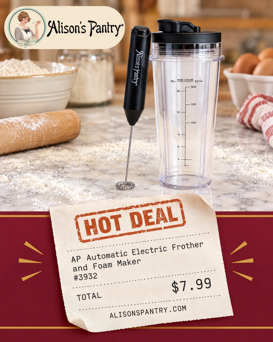 3932 AP Automatic Electric Frother and Foam Maker