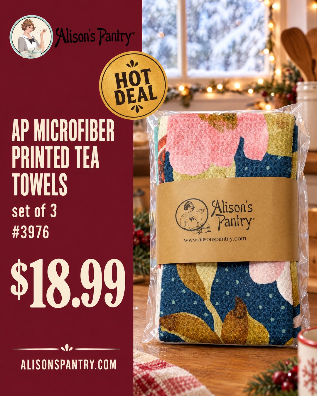 3976 AP Microfiber Printed Tea Towels