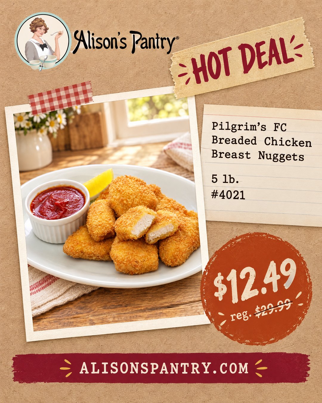 4021 Pilgrim's FC Breaded Chicken Breast Nuggets