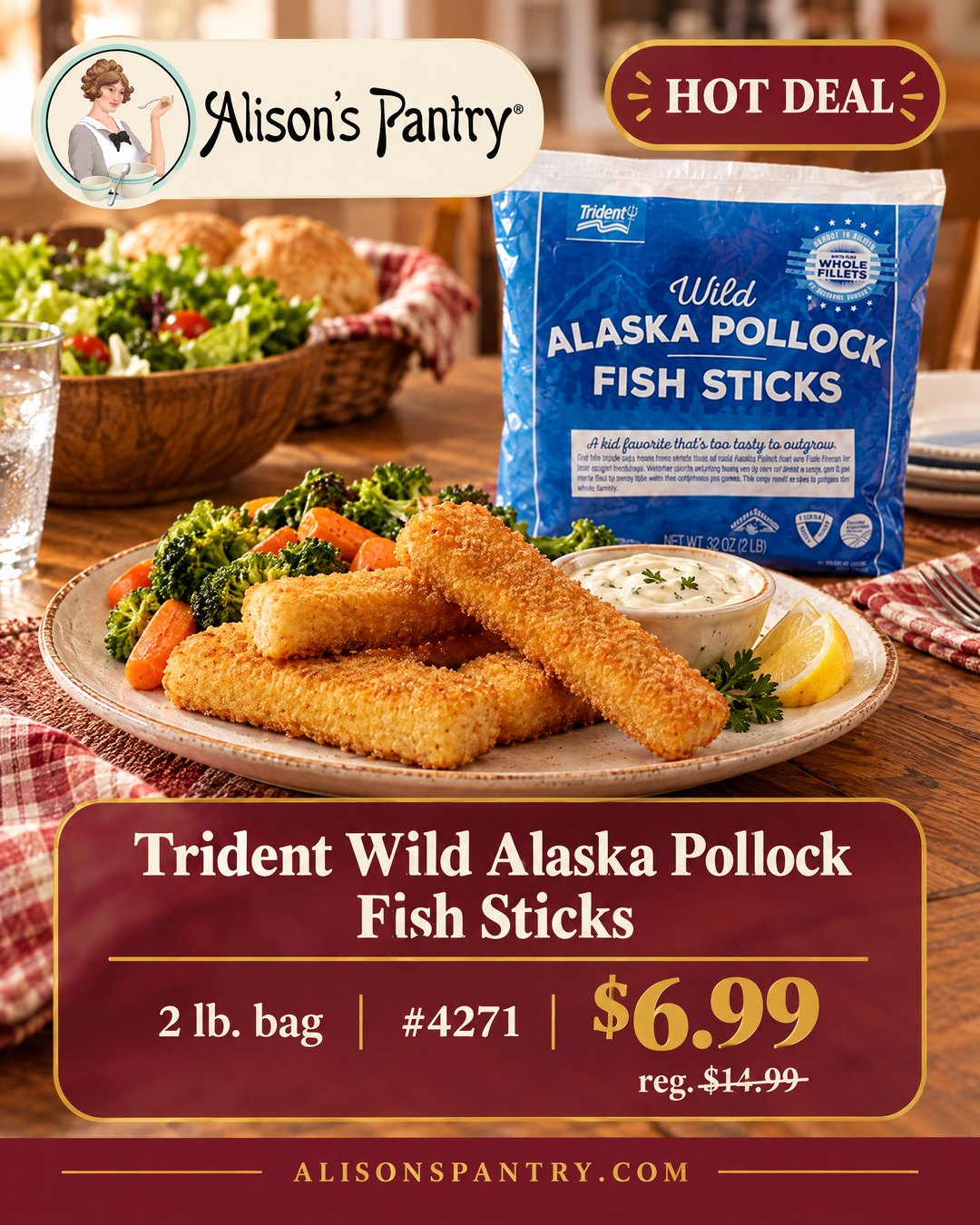 4271 Trident Wild Alaska Pollock Fish Sticks