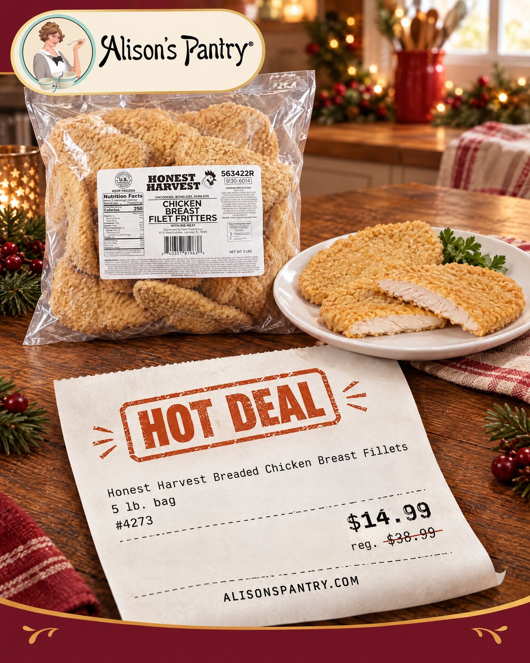 4273 Honest Harvest Breaded Chicken Breast Fillets