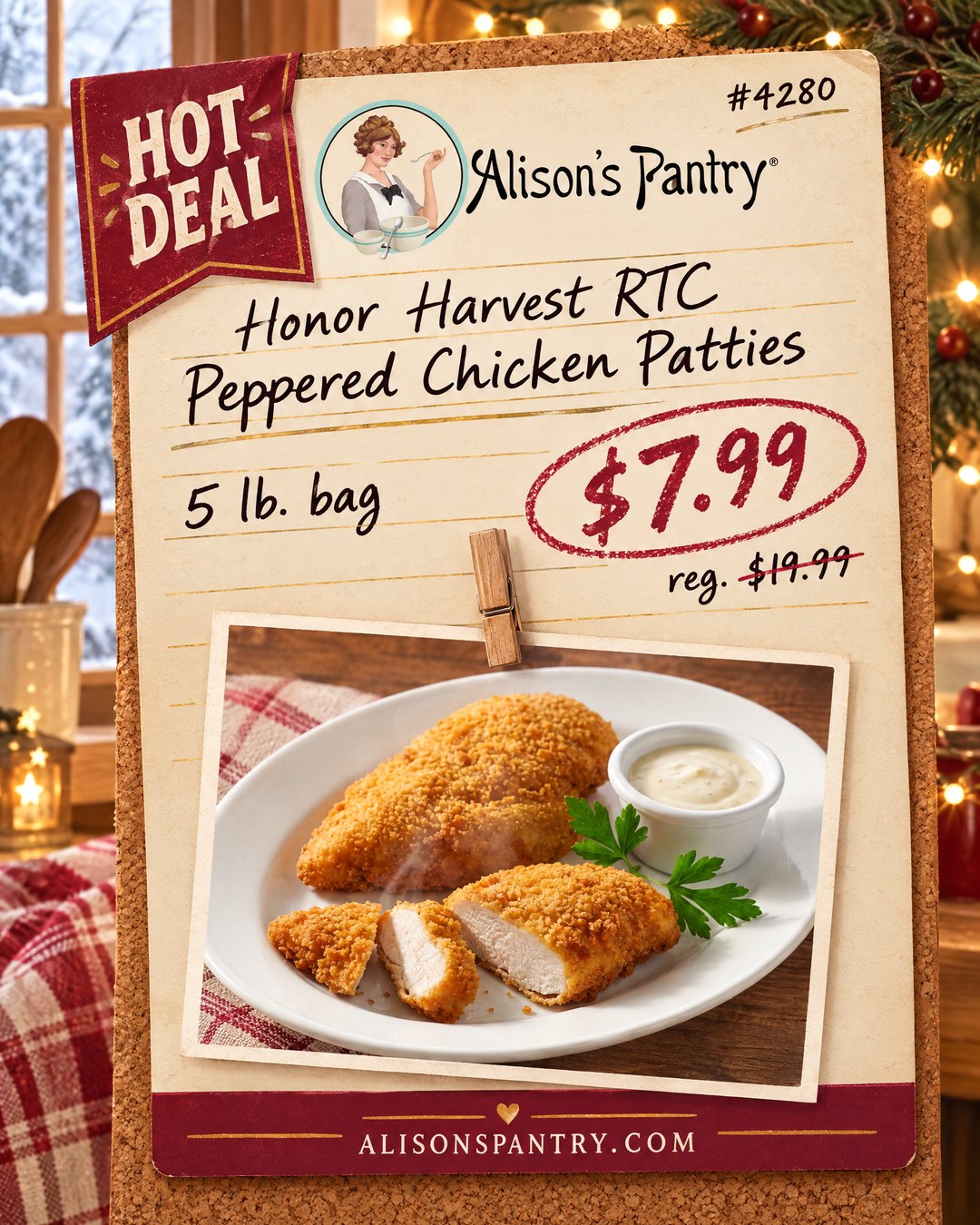 4280 Honor Harvest RTC Peppered Chicken Patties