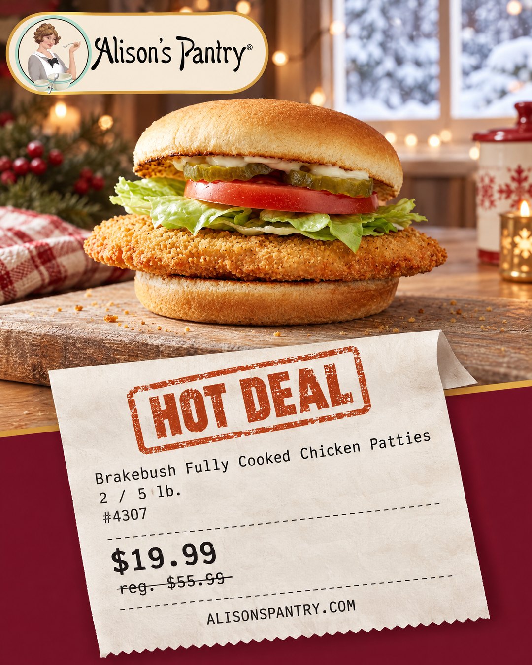 4307 Brakebush Fully Cooked Chicken Patties
