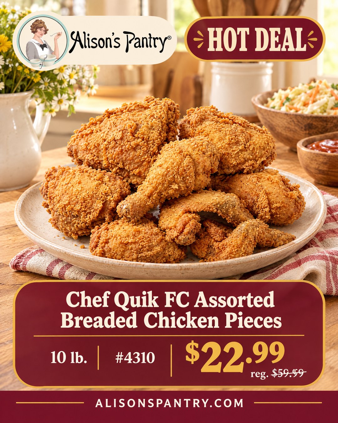 4310 Chef Quik FC Assorted Breaded Chicken Pieces