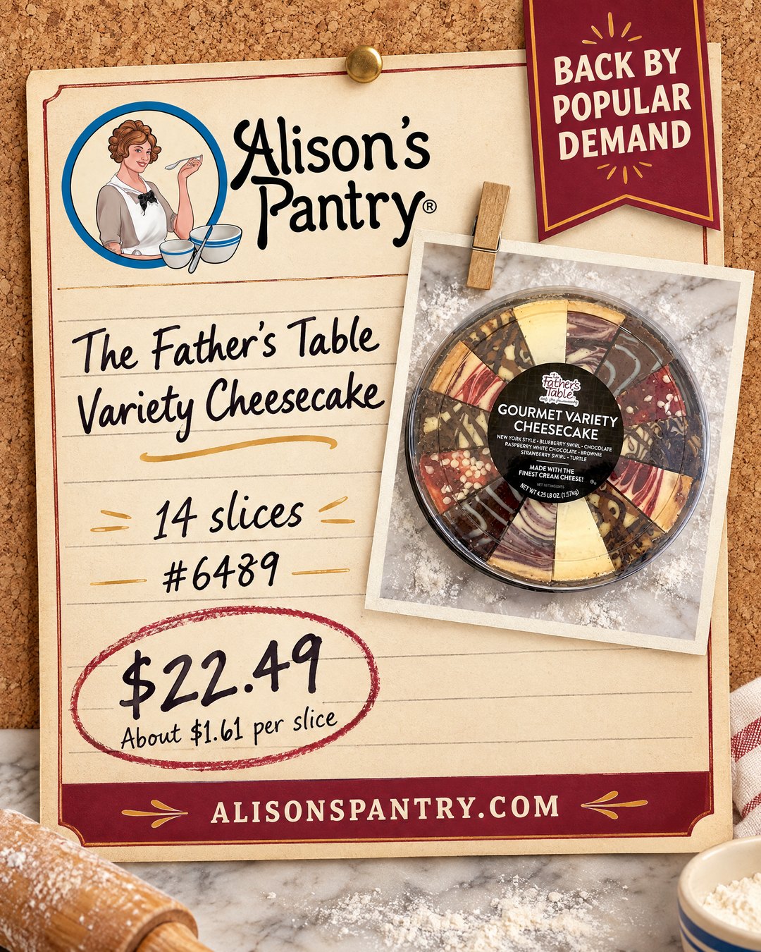 6489 The Father's Table Variety Cheesecake